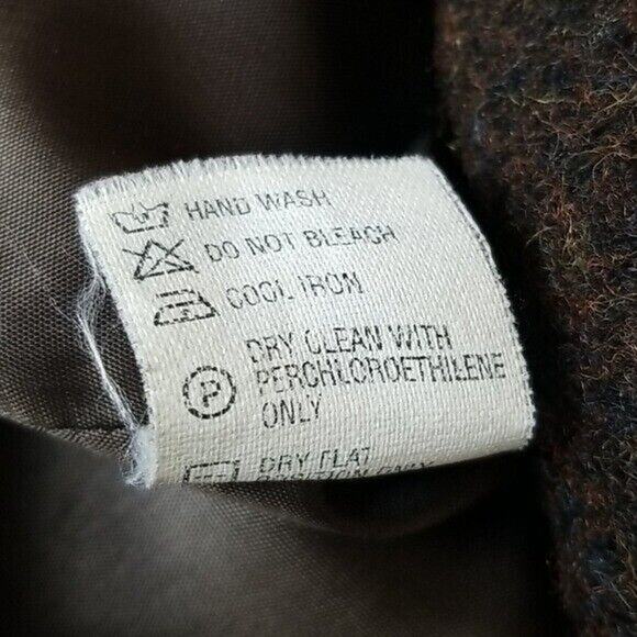 Midali Milano Wool Coat Women 42 EU (6 US) Brown Button Collarless Jacket Warm - Picture 7 of 7